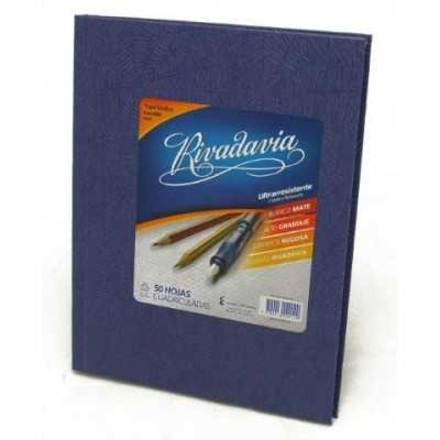 Cuaderno tapa de cartón x 50 hojas cuadriculado azul Rivadavia