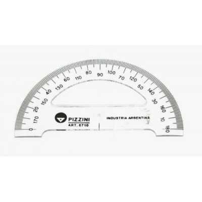 Transportador 180° 10 cm. transparente Pizzini