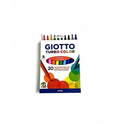 Marcadores al agua punta fina x 20 colores GIOTTO