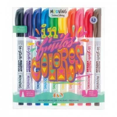 Microfibras  de colores brillantes x 10 unidades Finitos MOOVING