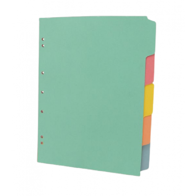 Separadores A4 COLORES de cartulina