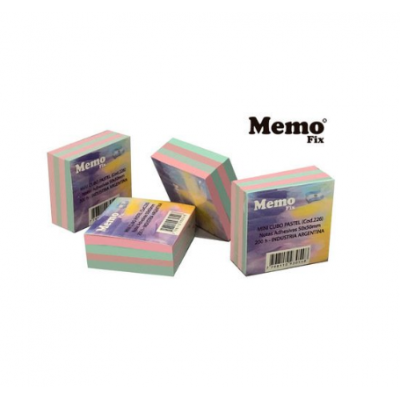 Nota Adhesiva 50x50 mm x200 hojas PASTEL Mini Cubo Memo Fix