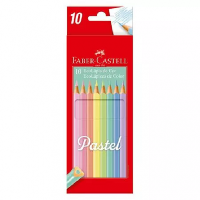 Lápices de colores largos PASTEL x10 unidades Faber-Castell