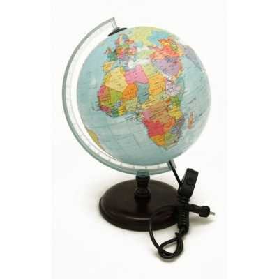 Globo terraqueo de 25cm Base de madera con luz