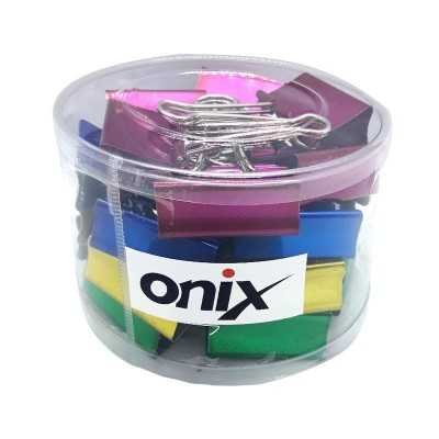 Binder Clip 41 mm COLOR METALIZADO Pote x24 unidades Onix