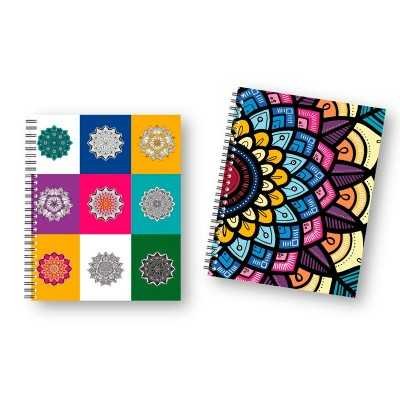 Cuaderno A4 CUADRICULADO Tapa dura Mandalas Metalizados x96 hojas Onix