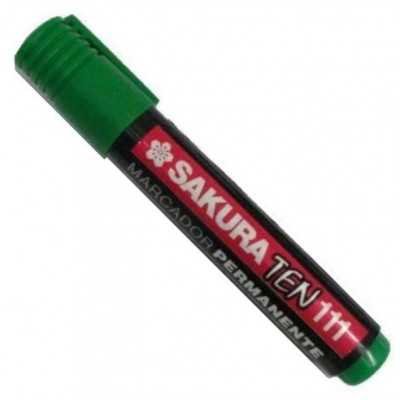 Marcador permanente Ten 111 VERDE punta redonda Sakura
