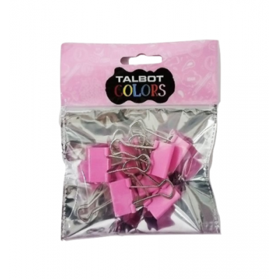 Binder Clip 19 mm ROSA PASTEL bolsa x12 unidades Talbot