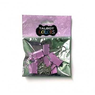 Binder Clip 19 mm LILA PASTEL bolsa x12 unidades Talbot