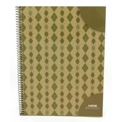 Cuaderno con espiral A4 tapa flexible escoces x 80 hojas cuadriculado Arte