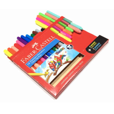 Set marcadores Fiesta x12 colores surtidos +4 colores neón +2 colores pastel Faber-Castell