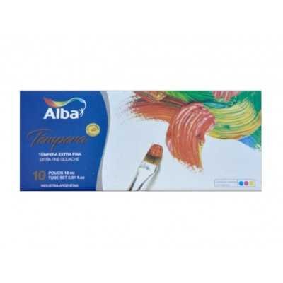 Set Témpera Profesional Extrafino de 18 ml estuche x10 unidades Alba
