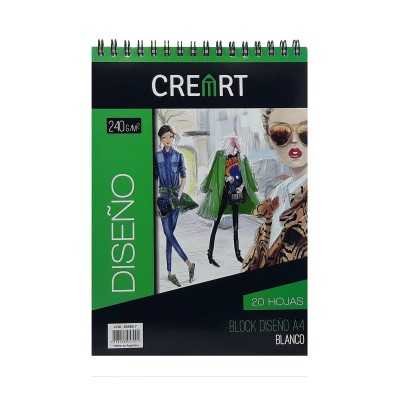 Block Diseño A4 anillado CREART 240 gramos x20 Hojas Libesa