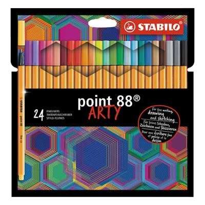 Set Microfibra Point 88 ARTY x24 colores estuche cartón Stabilo