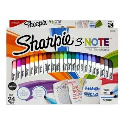 Set Marcador Permanente S-NOTE x24 unidades punta biselada Sharpie