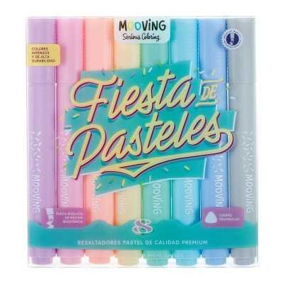 Set Resaltador Premium FIESTA DE PASTELES x8 colores Mooving