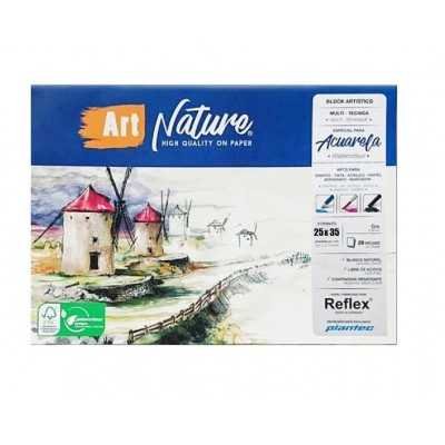 Block Multitécnica Acuarela 25x35 cm ART NATURE de 180 gramos x20 hojas Plantec