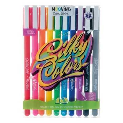 Roller Tinta Gel SILKY MAGIC x10 colores estuche Mooving