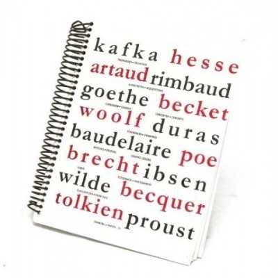 Cuaderno espiralado p/boceto chico letras rojas 120gr