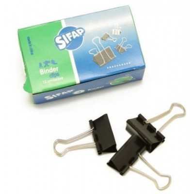 Binder Clip 32 mm cajita x12 unidades Sifap