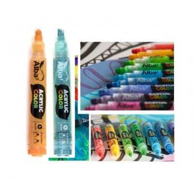 Marcador Acrylic Color trazo 6 mm Alba colores