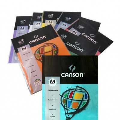 Papel A4 de 120 gramos x15 unidades Canson colores