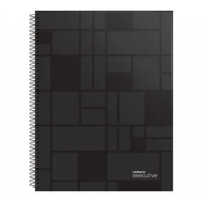Cuaderno con espiral A4 tapa plastica Executive negro x 84 hojas rayado Ledesma
