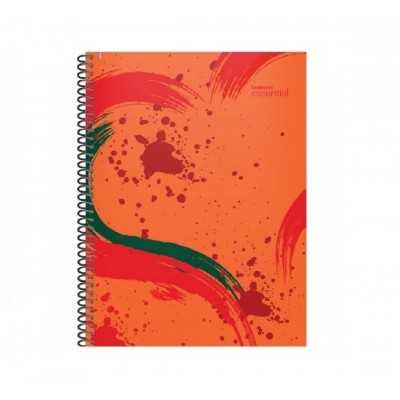 Cuaderno con espiral 16x21 cm tapa plastica Essential rojo x120 hojas rayado Ledesma
