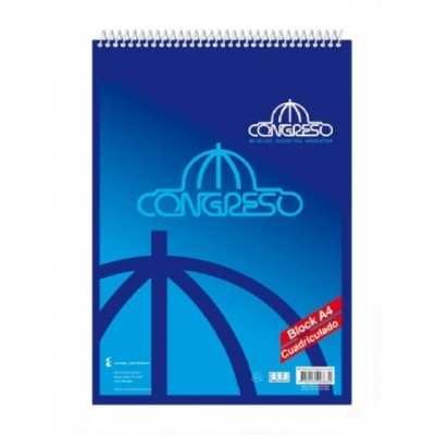 Block con espiral A4 CUADRICULADO x80 hojas Congreso