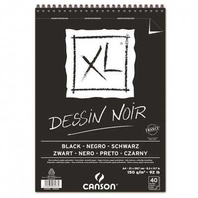 Block espiralado A4 XL DESSIN NOIR de 150 gramos x40 Hojas Canson