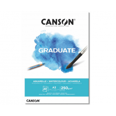 Block Acuarelle Graduate A3 de 250 gramos x20 hojas Canson