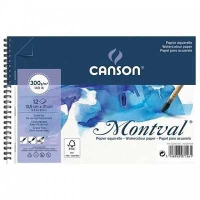 Block Acuarela Espiralado A4 MONTVAL 300 gramos x12 hojas Canson