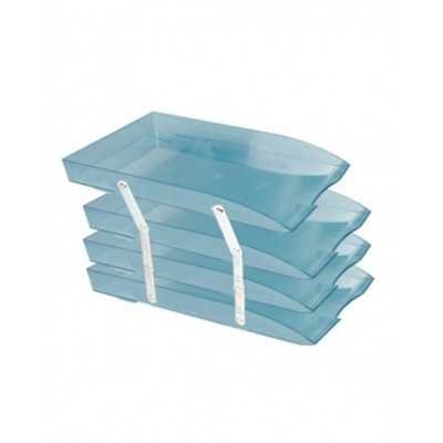 Bandeja oficio de 4 pisos con bisagra metal azul Liggo Trade