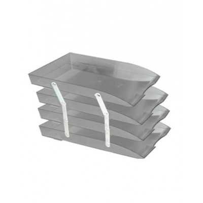 Bandeja oficio de 4 pisos con bisagra metal humo Liggo Trade