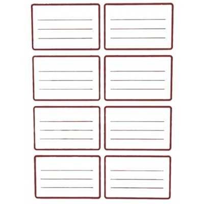 Etiqueta Autoadhesiva Escolar 39x60 mm ROJO plancha x8 unidades Jolly