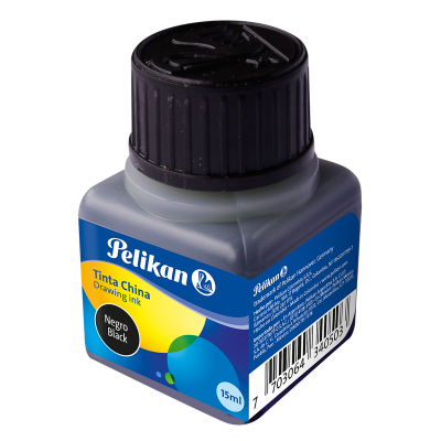 Tinta de Dibujo NEGRO frasco x15 cc Pelikan
