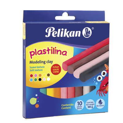 Plastilina x10 colores pastel Pelikan