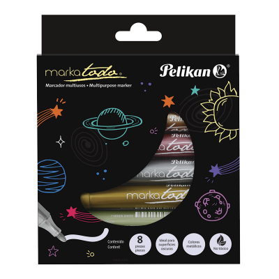 Set de Marcadores Markatodo Metálicos x8 Colores Pelikan