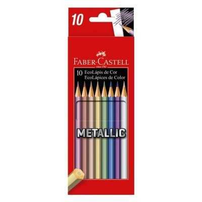 Lápices de color largos x10 tonos metálicos Faber-Castell