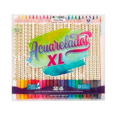 Lapices Acuarelables XL Coloring x24 colores Mooving