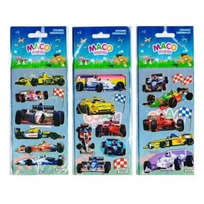 Plancha Stickers Autos de Carrera Maco