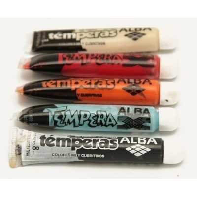Tempera escolar x8 ml Alba x colores