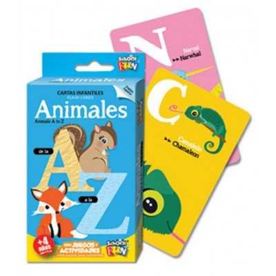 Cartas educativas Animales: de la A a la Z  mazo de 55 cartas Schoolfun