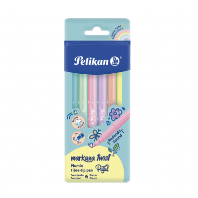 Marcadores Markana Twist PASTEL x6 colores Pelikan