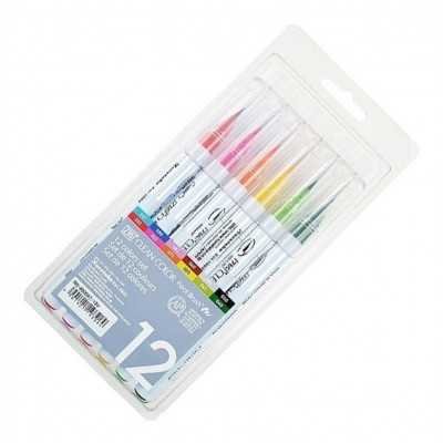 Set Marcador Acuarelable Punta Pincel Clean Color x12 unidades Kuretake