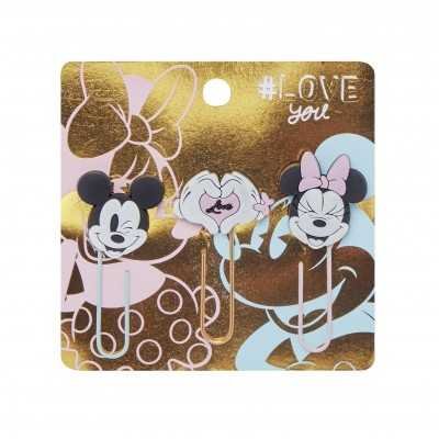 Clips 50 mm con formas Mickey & Minnie x3 unidades Mooving