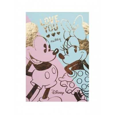 Block de Notas Mickey & Minnie con 8 diseños de hoja y borde dorado Mooving