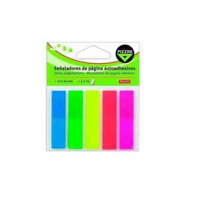 Señalador Banderita 12x44 mm Colores Flúo 5 block x25 hojas Pizzini