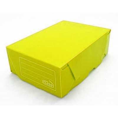 Caja archivo de plastico oficio 12 tapa volcada Amarilla Plana