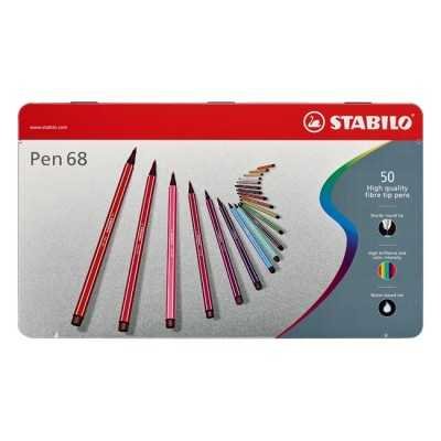 Set de marcadores Pen 68 lata x 50 colores Stabilo